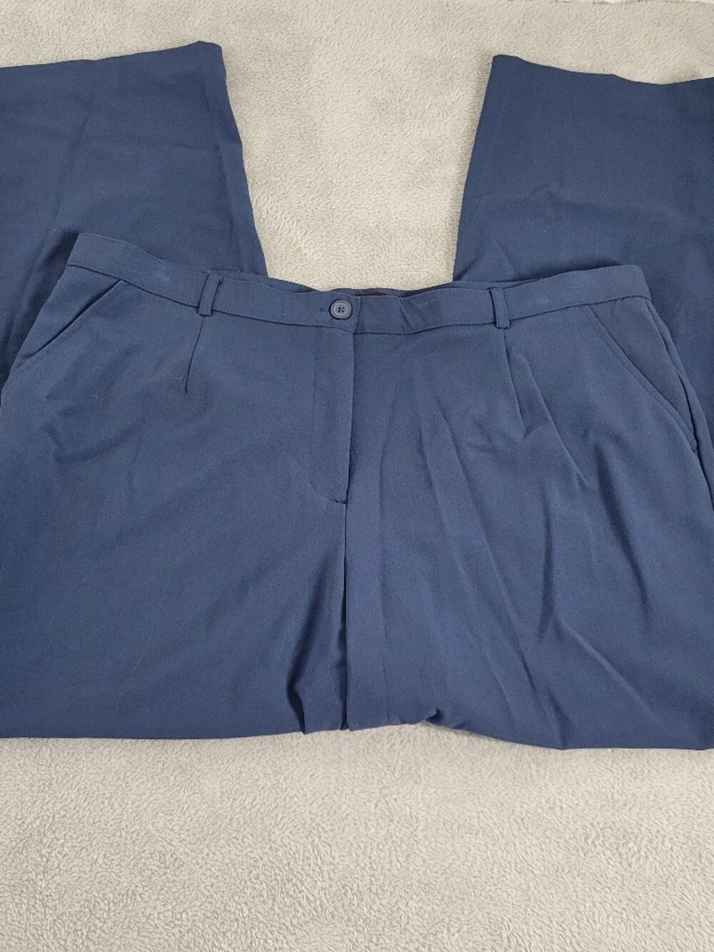 George Women's Blue Straight Leg Dress Pants Size 18WP Plus High Rise BLU161E